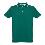 Slim-fit poloshirts met logo van 210 g/m2 THC Rome-katoen kleur donkergroen