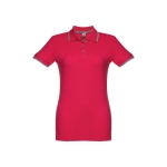 Gepersonaliseerde polo's voor dames van tweekleurig katoen 210 g/m2 THC Rome kleur rood eerste weergave