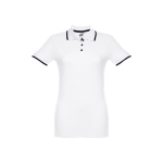 Gepersonaliseerde polo's voor dames van tweekleurig katoen 210 g/m2 THC Rome kleur wit eerste weergave