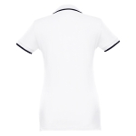 Gepersonaliseerde polo's voor dames van tweekleurig katoen 210 g/m2 THC Rome kleur wit