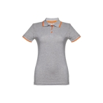 Gepersonaliseerde polo's voor dames van tweekleurig katoen 210 g/m2 THC Rome kleur grijs eerste weergave