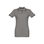 Gepersonaliseerde polo's voor dames van tweekleurig katoen 210 g/m2 THC Rome kleur donkergrijs eerste weergave