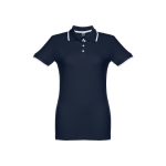 Gepersonaliseerde polo's voor dames van tweekleurig katoen 210 g/m2 THC Rome kleur marineblauw eerste weergave