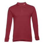 Polo's met lange mouwen van katoen 210 g/m2 THC Bern kleur bordeaux