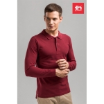 Polo's met lange mouwen van katoen 210 g/m2 THC Bern kleur bordeaux