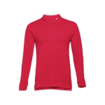 Polo's met lange mouwen van katoen 210 g/m2 THC Bern kleur rood eerste weergave