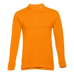 Polo's met lange mouwen van katoen 210 g/m2 THC Bern kleur oranje