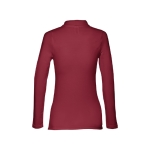 Polo voor dames met lange mouwen van 210 g/m2 katoen THC Bern kleur bordeaux tweede weergave