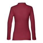 Polo voor dames met lange mouwen van 210 g/m2 katoen THC Bern kleur bordeaux