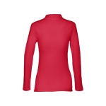 Polo voor dames met lange mouwen van 210 g/m2 katoen THC Bern kleur rood tweede weergave