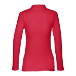 Polo voor dames met lange mouwen van 210 g/m2 katoen THC Bern kleur rood