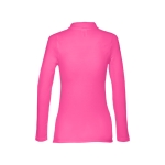 Polo voor dames met lange mouwen van 210 g/m2 katoen THC Bern kleur fuchsia tweede weergave