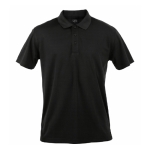 Promotioneel technisch ademend polyester poloshirt 180 g/m2 MKT kleur zwart