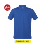 Promotioneel technisch ademend polyester poloshirt 180 g/m2 MKT kleur blauw achtste weergave