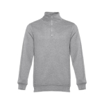 Sweater met 1/4 rits van katoen en polyester 320 g/m2 THC Budapest kleur grijs eerste weergave