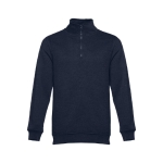 Sweater met 1/4 rits van katoen en polyester 320 g/m2 THC Budapest kleur marineblauw eerste weergave