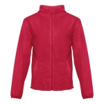 Geborduurde polyester fleece jas 260 g/m2 THC Helsinki kleur rood