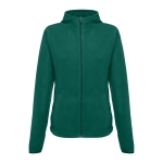 Getailleerde fleece jas van polyester 260 g/m2 THC Helsinki kleur donkergroen