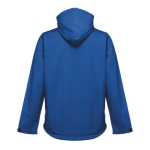 Softshell jassen met capuchon polyester 280 g/m2 THC Zagreb kleur blauw