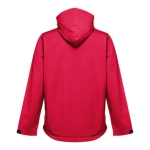 Softshell jassen met capuchon polyester 280 g/m2 THC Zagreb kleur rood