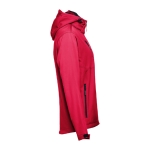 Softshell jassen met capuchon polyester 280 g/m2 THC Zagreb kleur rood derde weergave