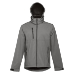 Softshell jassen met capuchon polyester 280 g/m2 THC Zagreb kleur grijs vierde weergave