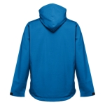 Softshell jassen met capuchon polyester 280 g/m2 THC Zagreb kleur cyaan blauw