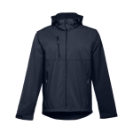 Softshell jassen met capuchon polyester 280 g/m2 THC Zagreb kleur marineblauw eerste weergave