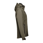 Softshell jassen met capuchon polyester 280 g/m2 THC Zagreb kleur miliair groen derde weergave