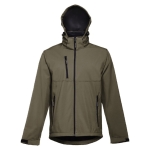 Softshell jassen met capuchon polyester 280 g/m2 THC Zagreb kleur miliair groen vierde weergave