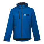 Softshell jassen met capuchon polyester 280 g/m2 THC Zagreb met afdrukgebied