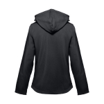 Dames softshell jassen met capuchon polyester 280 g/m2 THC Zagreb kleur zwart tweede weergave