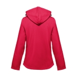 Dames softshell jassen met capuchon polyester 280 g/m2 THC Zagreb kleur rood tweede weergave