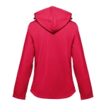 Dames softshell jassen met capuchon polyester 280 g/m2 THC Zagreb kleur rood