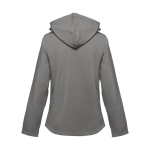 Dames softshell jassen met capuchon polyester 280 g/m2 THC Zagreb kleur grijs tweede weergave