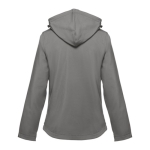 Dames softshell jassen met capuchon polyester 280 g/m2 THC Zagreb kleur grijs