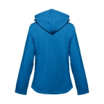 Dames softshell jassen met capuchon polyester 280 g/m2 THC Zagreb kleur cyaan blauw tweede weergave