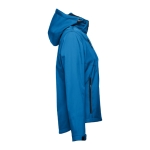 Dames softshell jassen met capuchon polyester 280 g/m2 THC Zagreb kleur cyaan blauw derde weergave