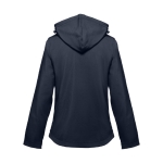 Dames softshell jassen met capuchon polyester 280 g/m2 THC Zagreb kleur marineblauw tweede weergave