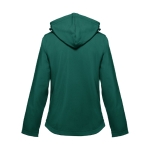 Dames softshell jassen met capuchon polyester 280 g/m2 THC Zagreb kleur donkergroen tweede weergave