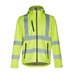 Werkjas bedrukken met capuchon polyester 320 g/m2 THC Zagreb Work kleur neon geel