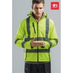 Werkjas bedrukken met capuchon polyester 320 g/m2 THC Zagreb Work kleur neon geel