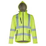 Werkjas bedrukken met capuchon polyester 320 g/m2 THC Zagreb Work kleur neon geel