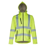 Werkjas bedrukken met capuchon polyester 320 g/m2 THC Zagreb Work kleur neon geel vierde weergave