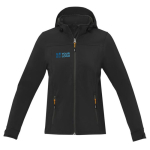 Softshell jas met capuchon voor dames, polyester 300 g/m2 Elevate Life met afdrukgebied