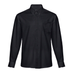 Herenoverhemd met logo van katoen en polyester Oxford 130 g/m2 THC Tokyo kleur zwart