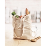 Boodschappentas met logo Ecobag kleur beige sfeervolle weergave