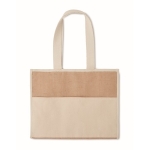 Gepersonaliseerde jute tassen met klittenbandsluiting RealFood kleur beige vierde weergave