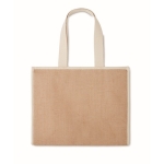 Gepersonaliseerde jute tassen met klittenbandsluiting RealFood kleur beige vijfde weergave