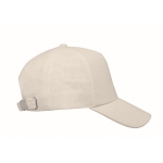 Baseball cap bedrukken met 5 panelen Eco Soft kleur beige derde weergave